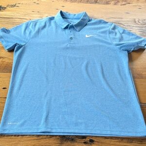 Nike Men's Light Blue Dri-FIT Golf Shirt - Large